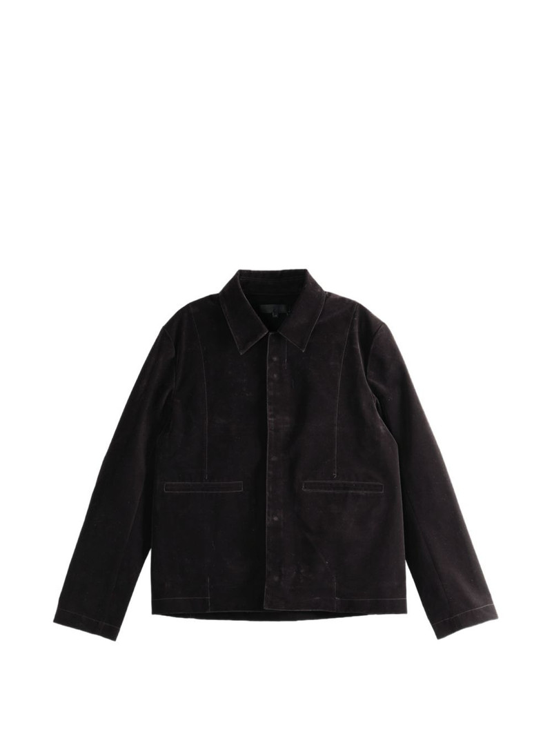 velvet-effect shirt jacket 1