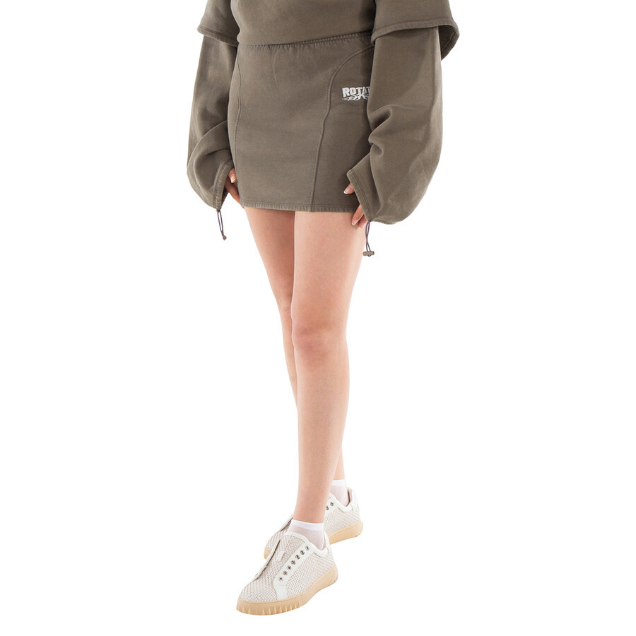 Rotate Ladies Green Enzyme Sweat Mini Skirt - 2