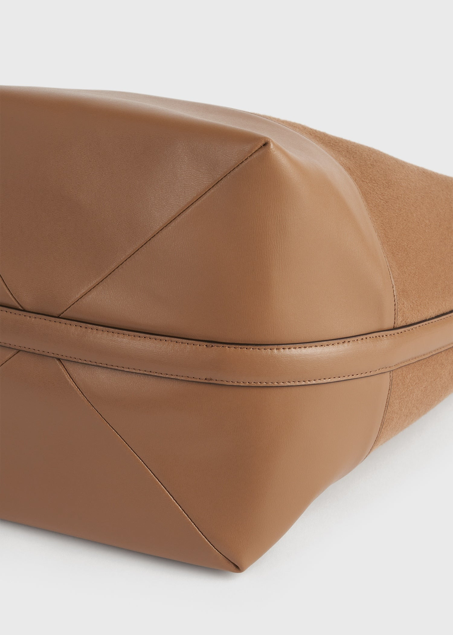 Belted doublé tote camel - 6