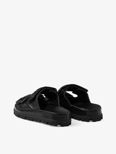 Prada Brand-patch padded leather sandals outlook