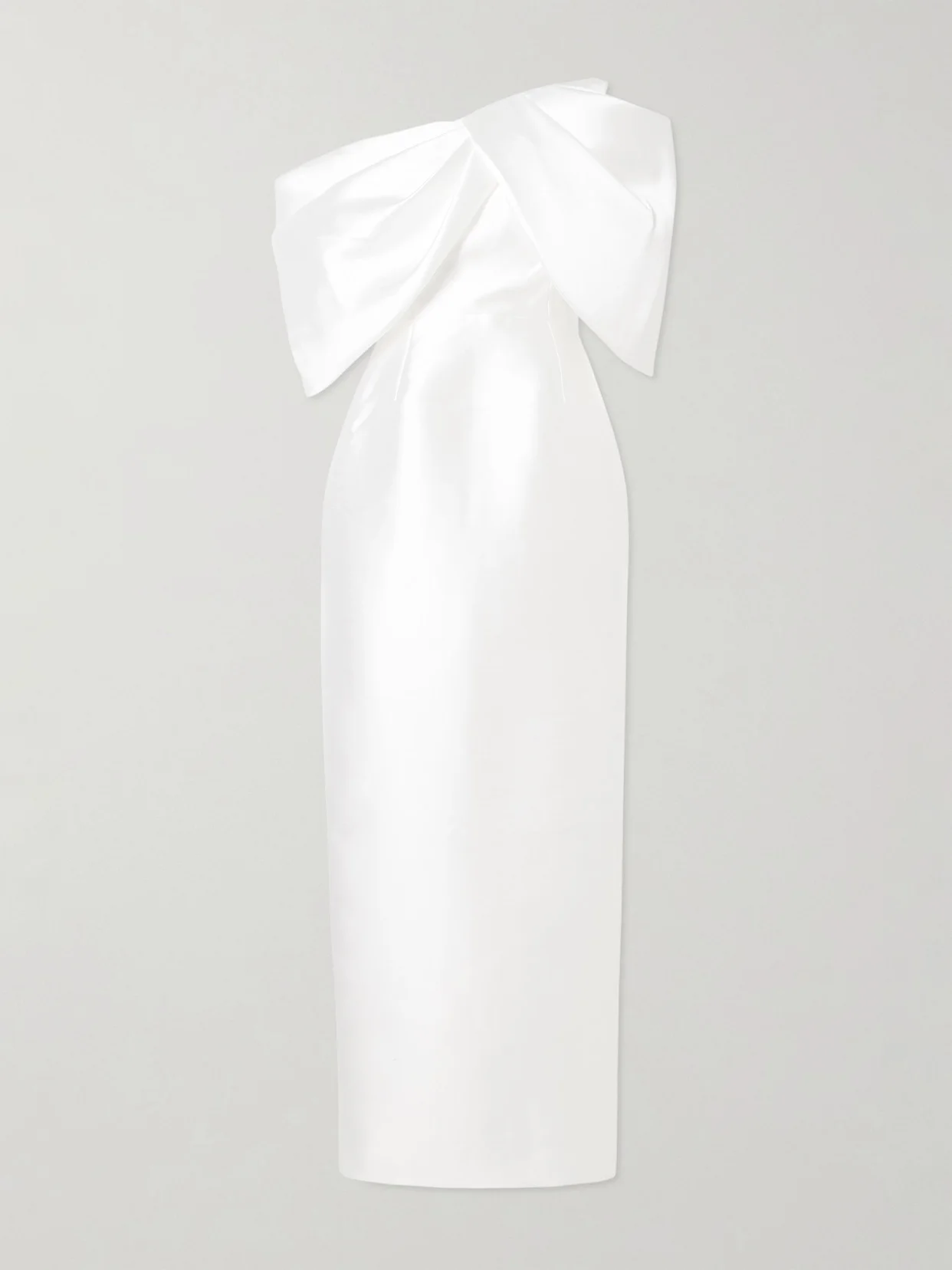 Davina Off-the-shoulder Draped Faille Gown - 1