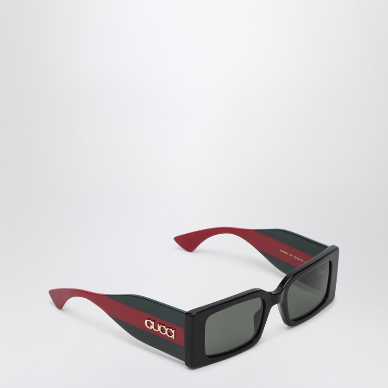 Gucci Rectangular Sunglasses In Glossy Black Women - 2