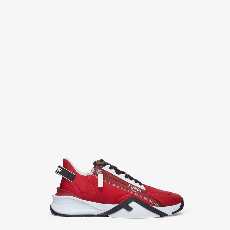 Red nylon low-tops 1