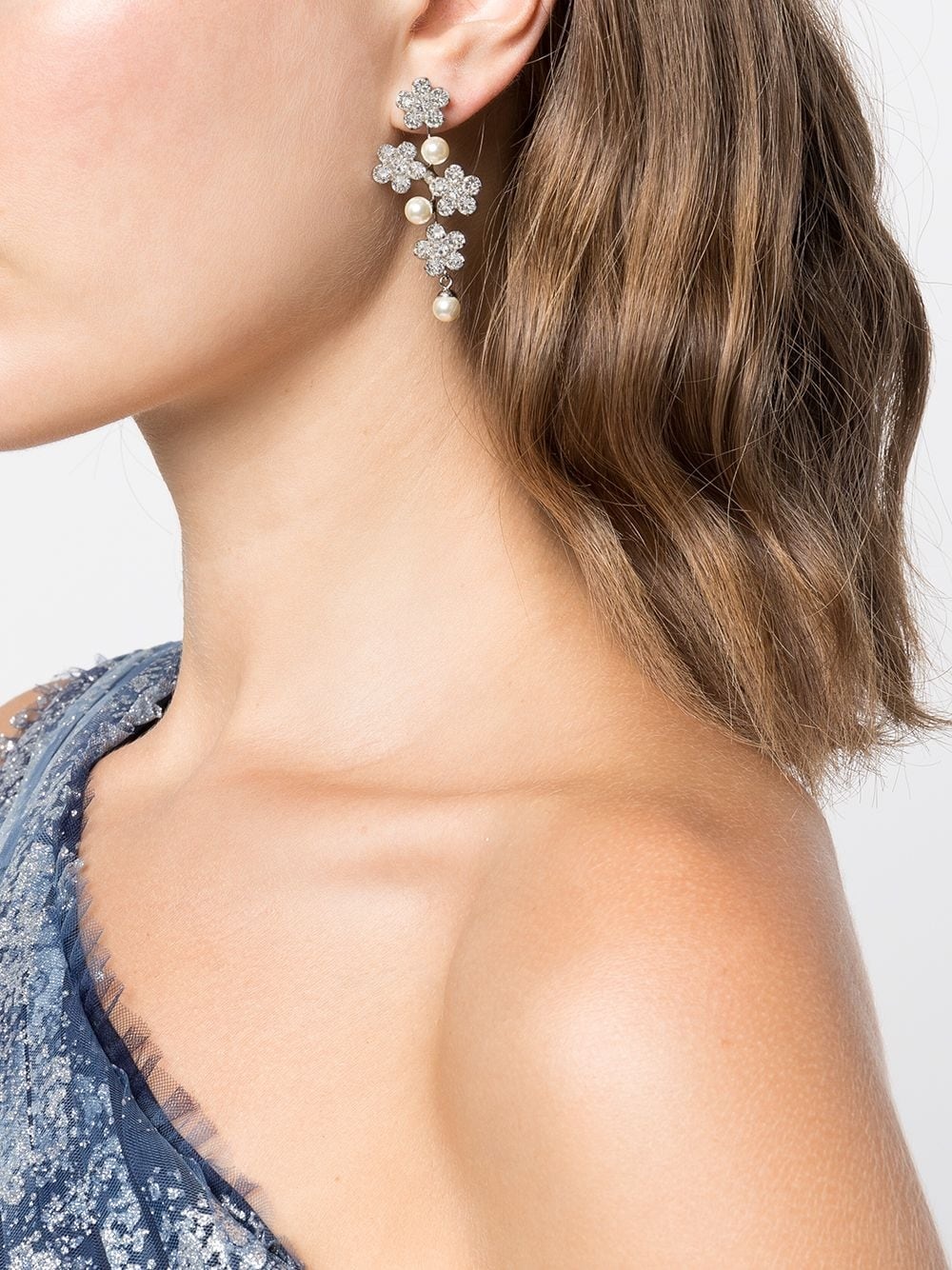 Aria crystal pearl earrings - 2