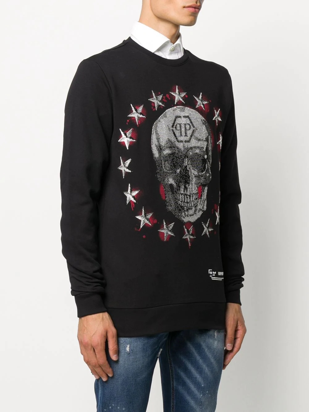 LS Stars and Skull crew neck sweatshirt  - 3