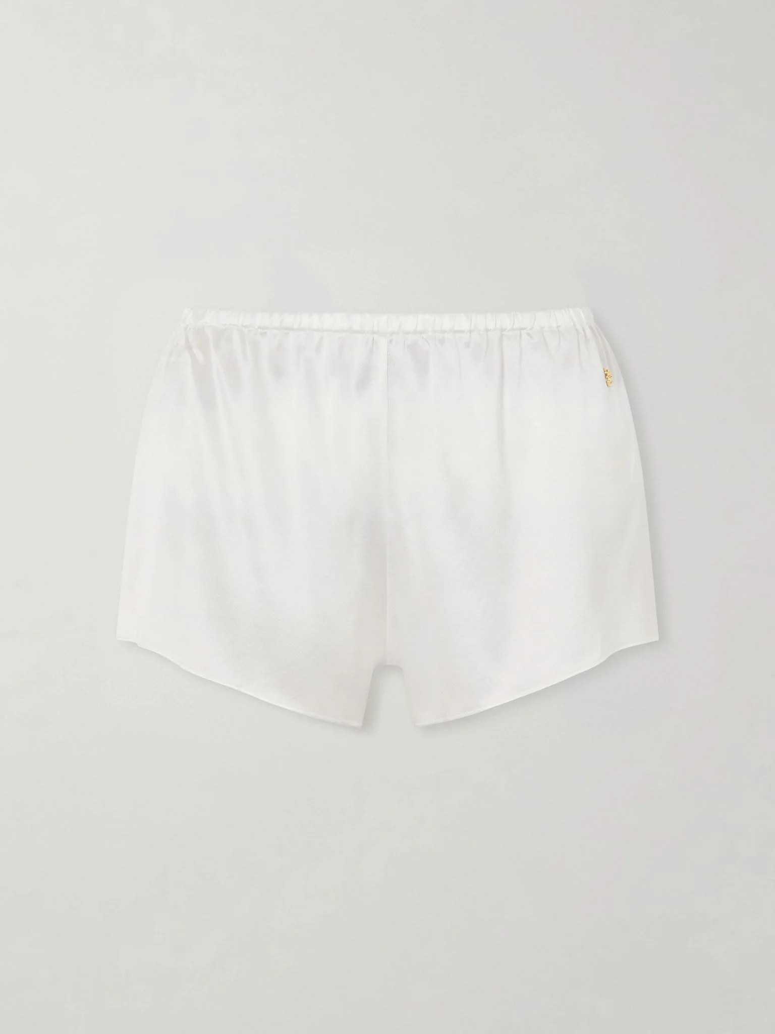 Lane silk-blend satin shorts Ivory - 1