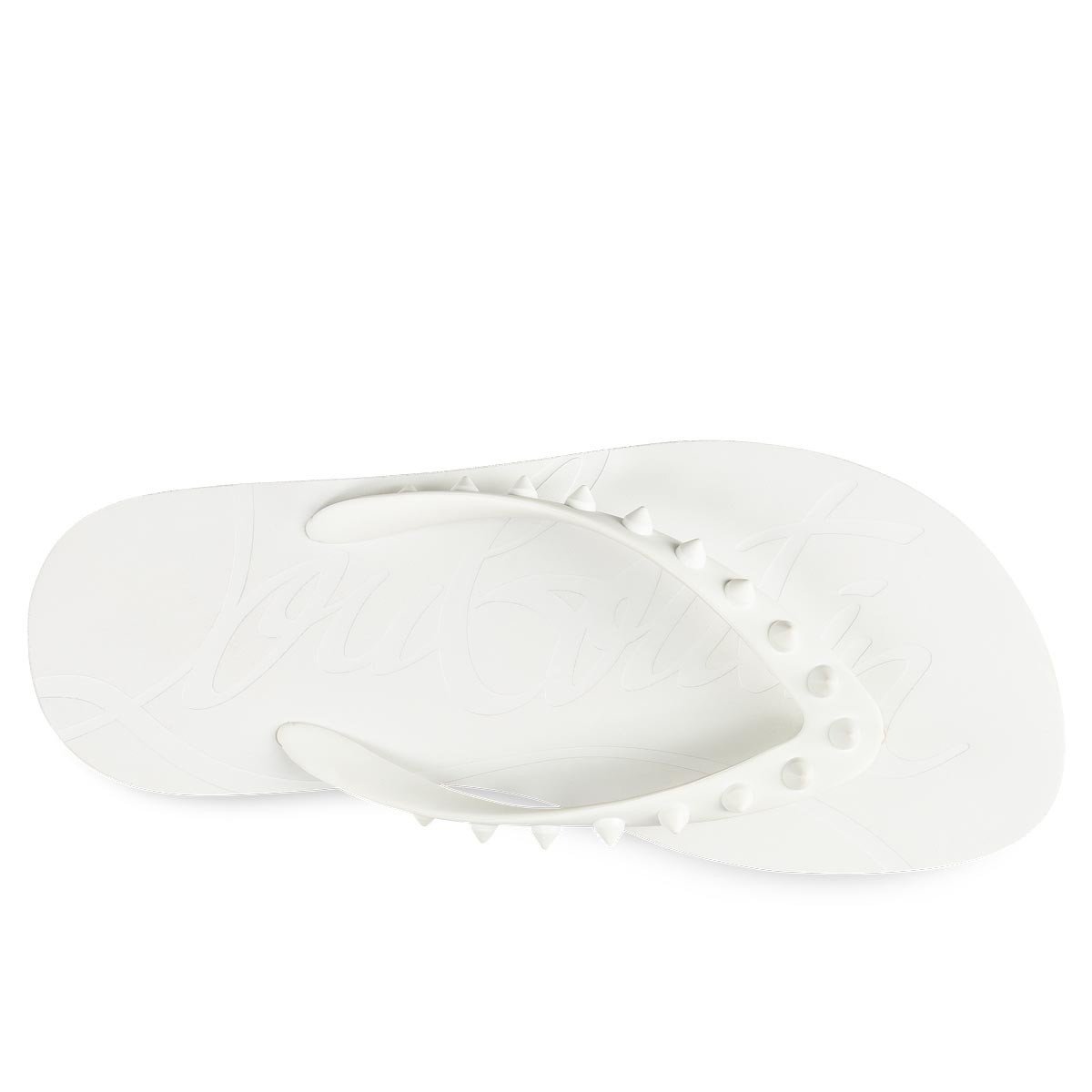 Christian Louboutin Loubi White Flip Flops New