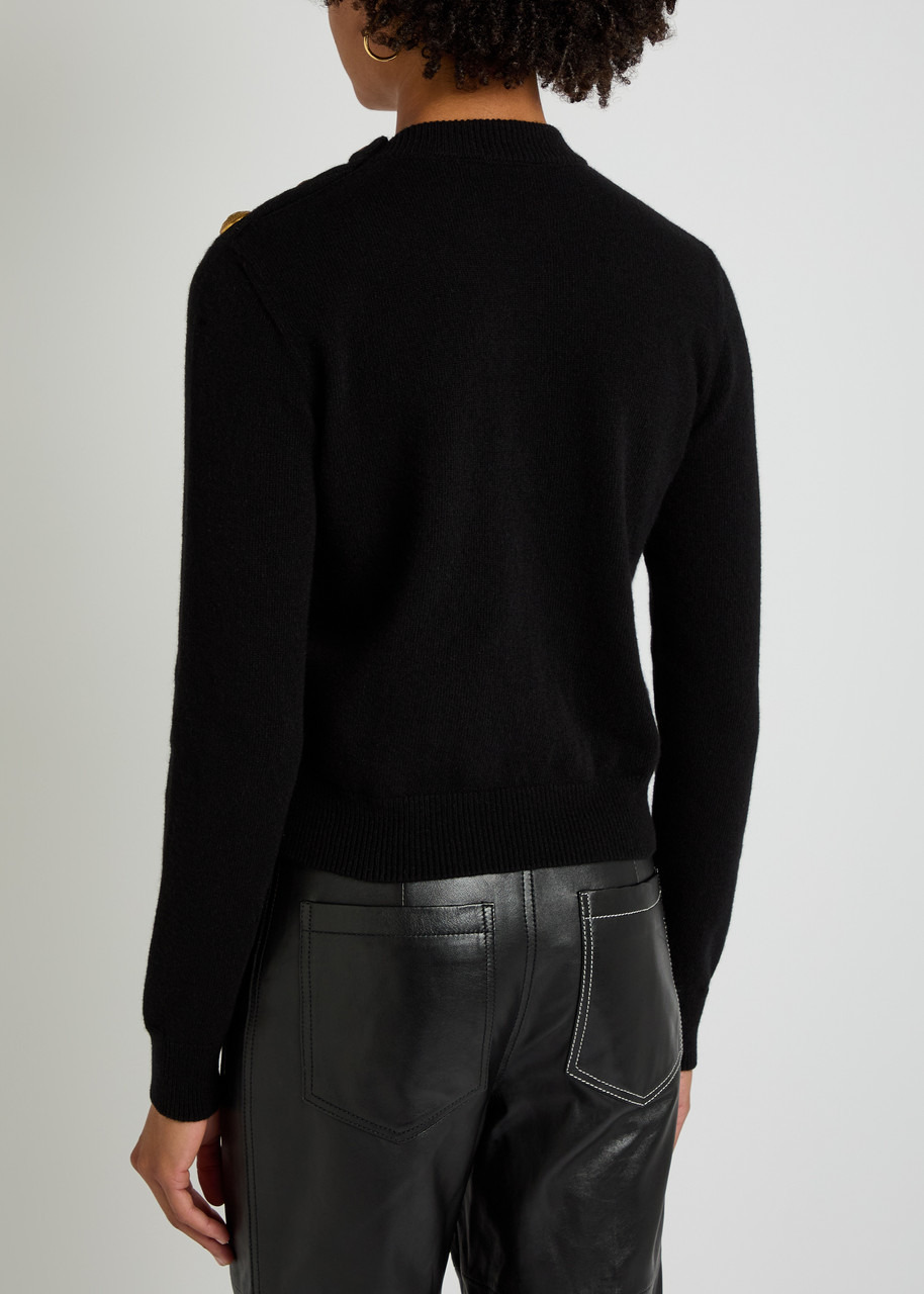 Balmain Embellished Cashmere and Wool-blend Sweatshirt - 3