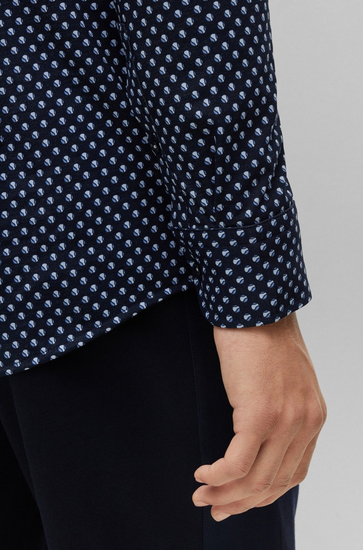SLIM-FIT SHIRT IN PERFORMANCE-STRETCH COTTON BLEND - 6