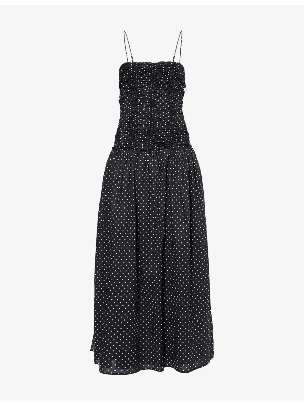 Mira Polka-Dot Cotton Maxi Dress - 1