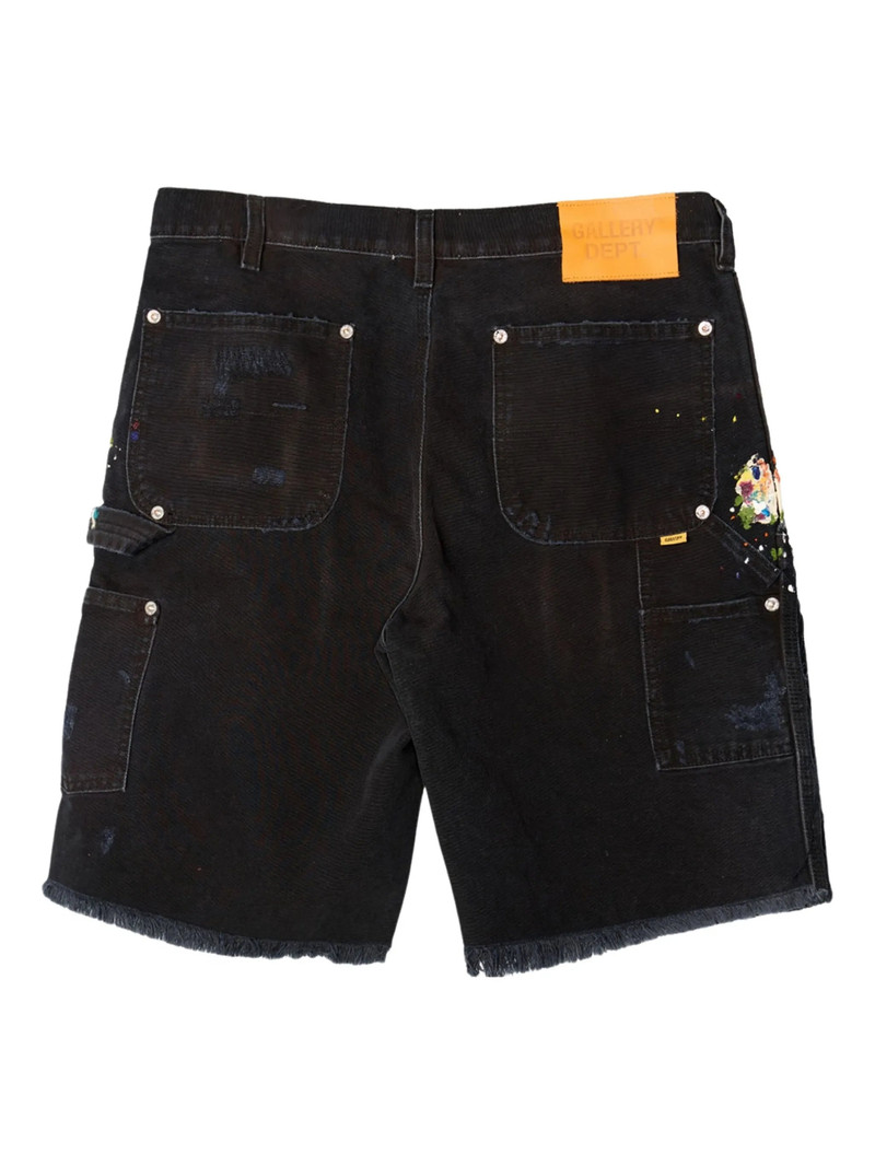 GALLERY DEPT. Gallery Dept. Paint-splatter Frayed Cargo Shorts outlook
