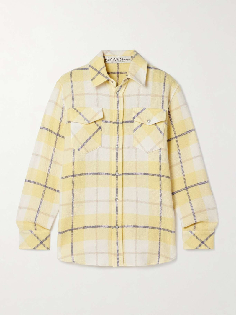 Dreamer checked cashmere shirt Yellow - 1