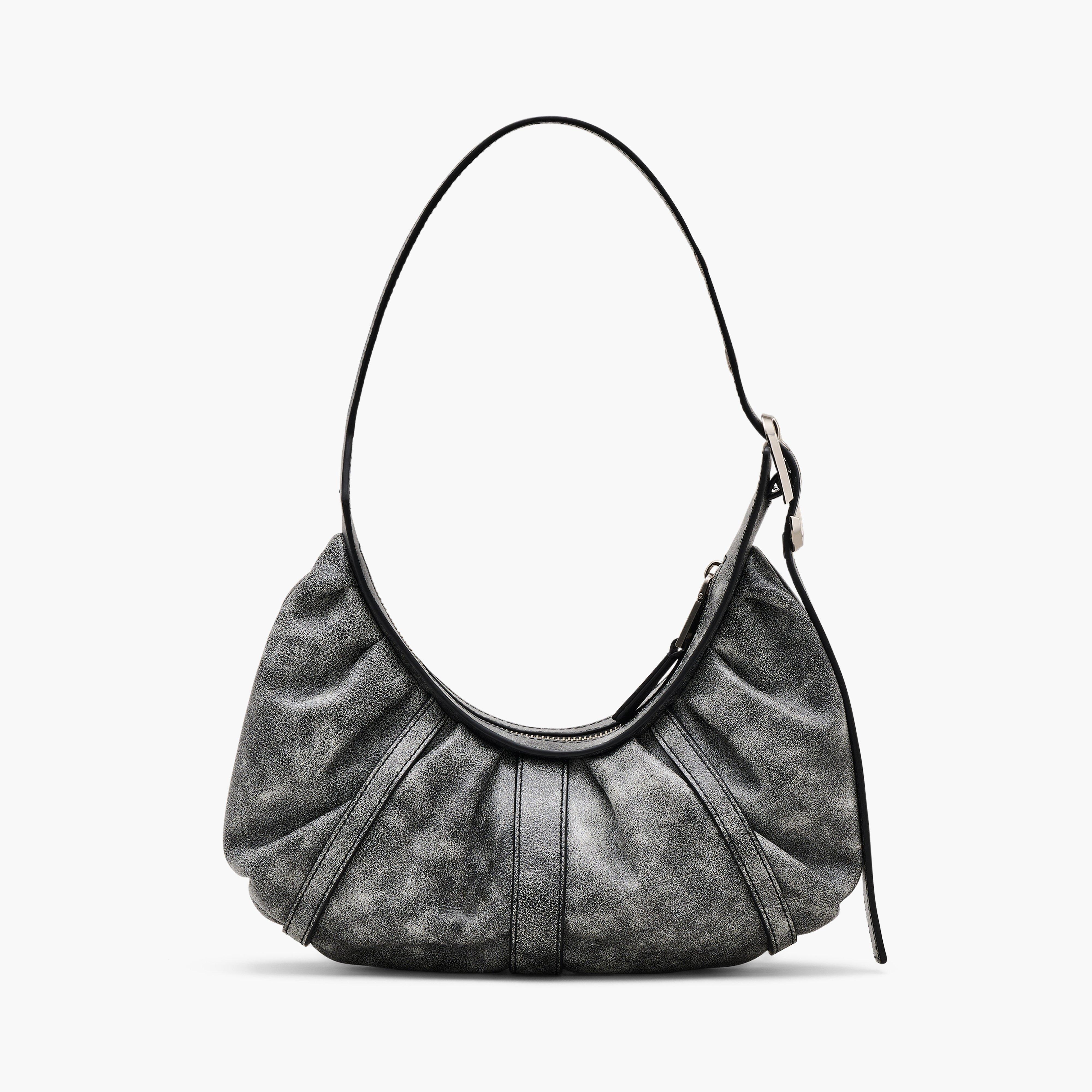 THE DISTRESSED LEATHER BUCKLE J MARC CRESCENT BAG - 3