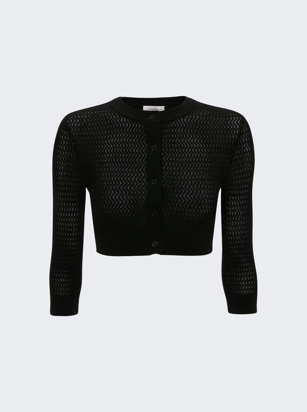 Cropped Sleeve Cardigan Black - 1
