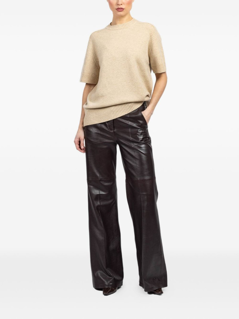 extreme cashmere short-sleeve ribbed sweater outlook