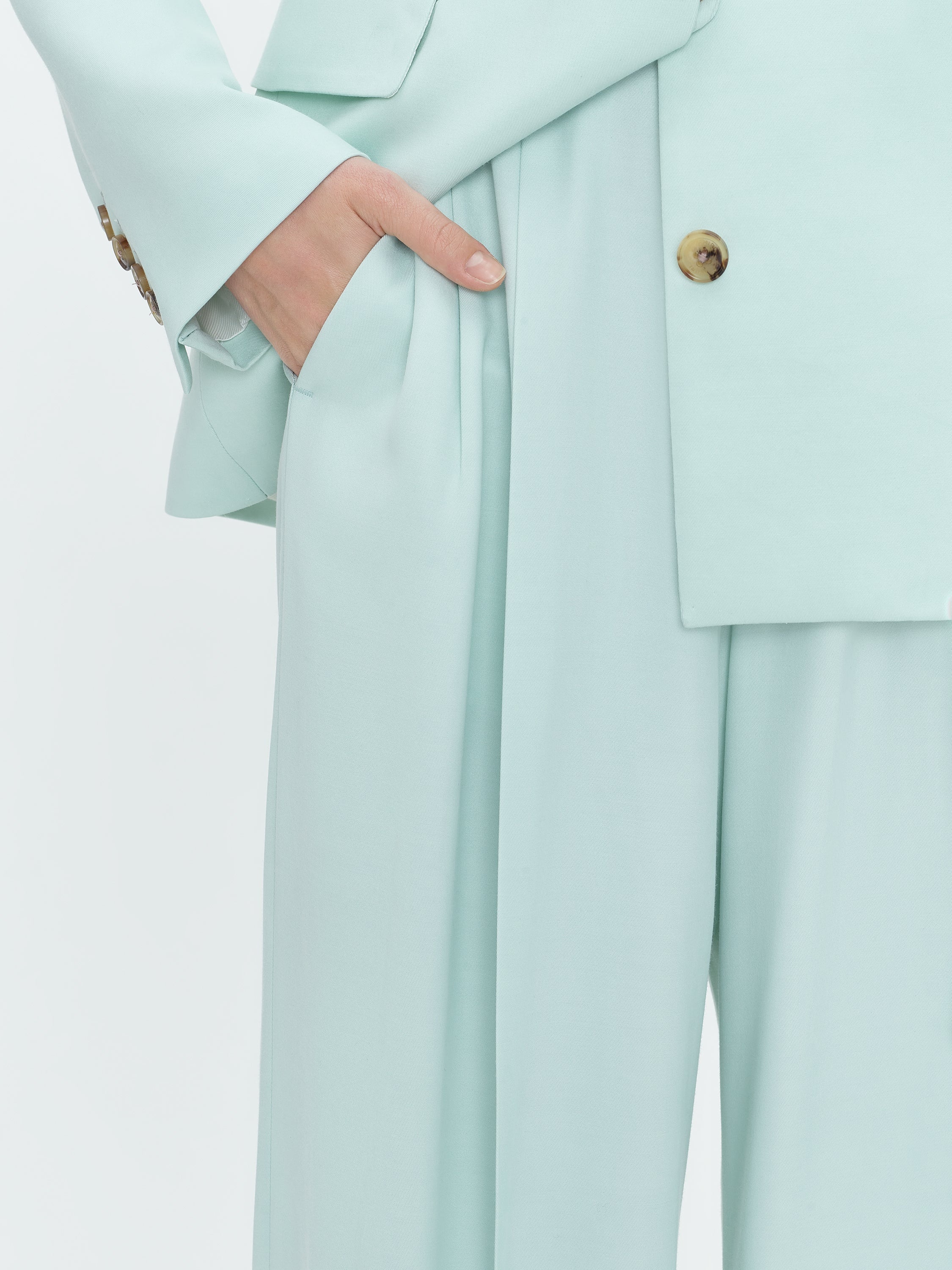 WIDE LEG DOUBLE PLEATED PANT - 6