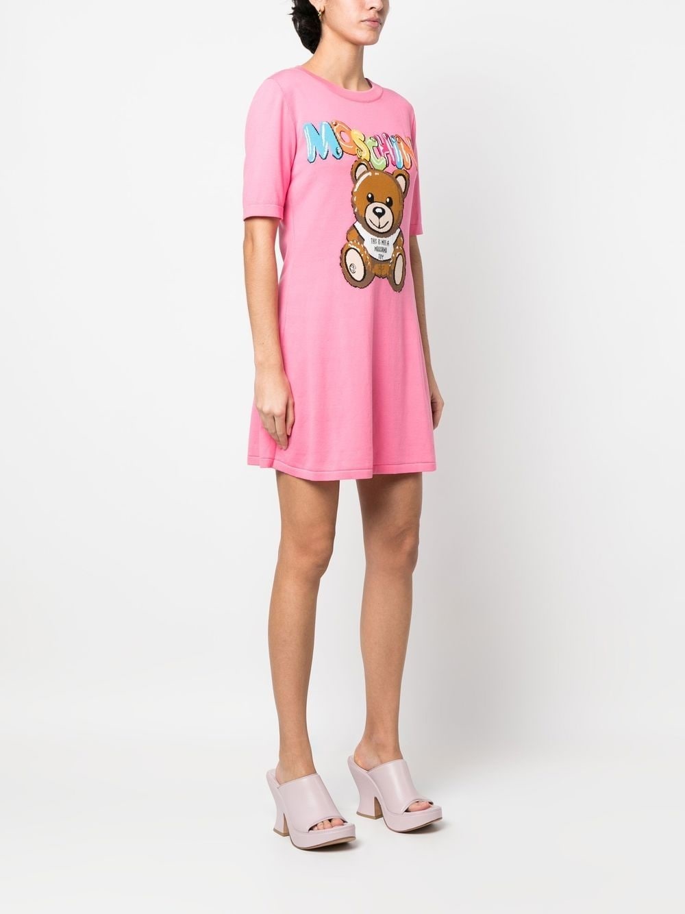 Teddy Bear motif T-shirt dress - 5