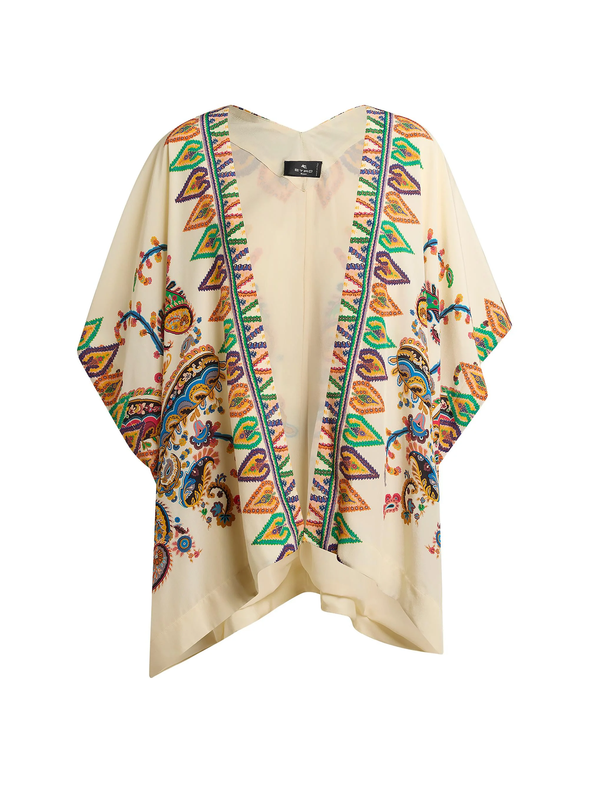Women's Paisley Kimono-Inspired Cover-Up - Bianco - 1