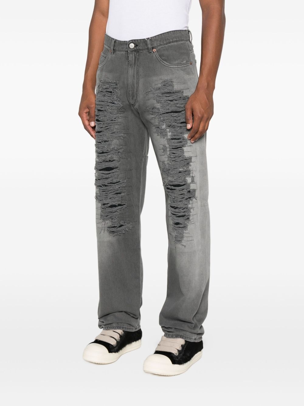 distressed-frayed jeans - 3