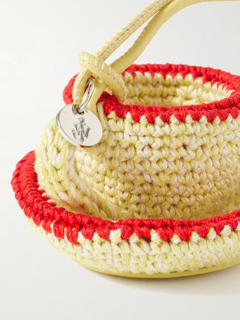 Teacup Leather-trimmed Crocheted Bag Charm 3
