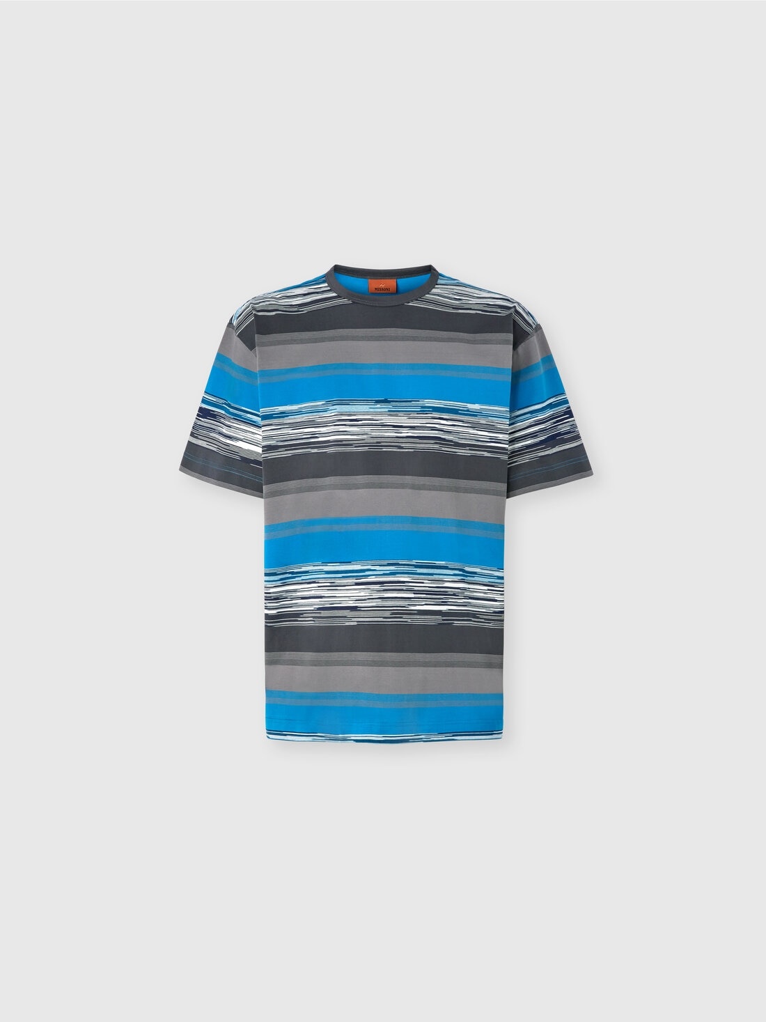 Striped cotton jersey T-shirt with logo - 1