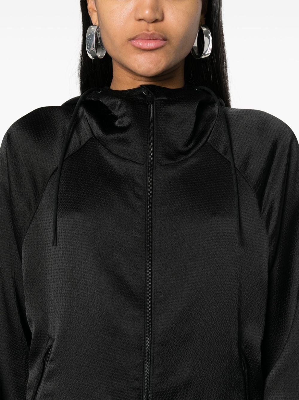 textured zipped hoodie - 5