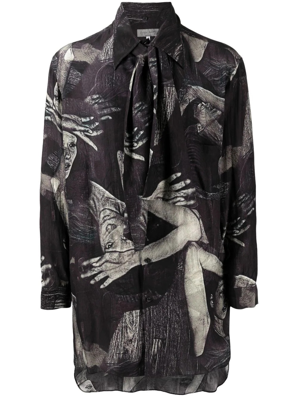 abstract-print long-sleeve shirt - 1