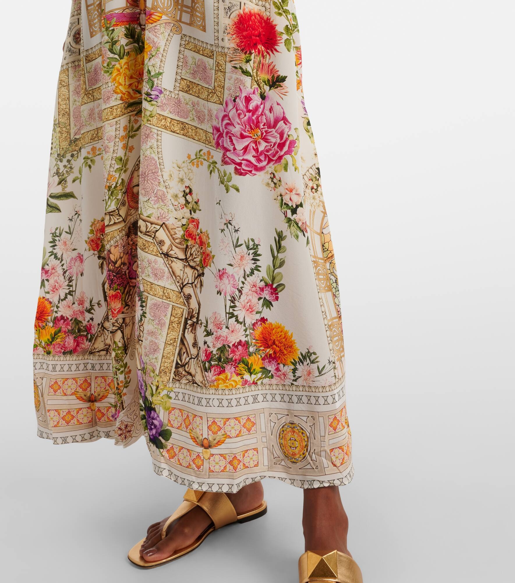 Floral shirred silk maxi dress - 5