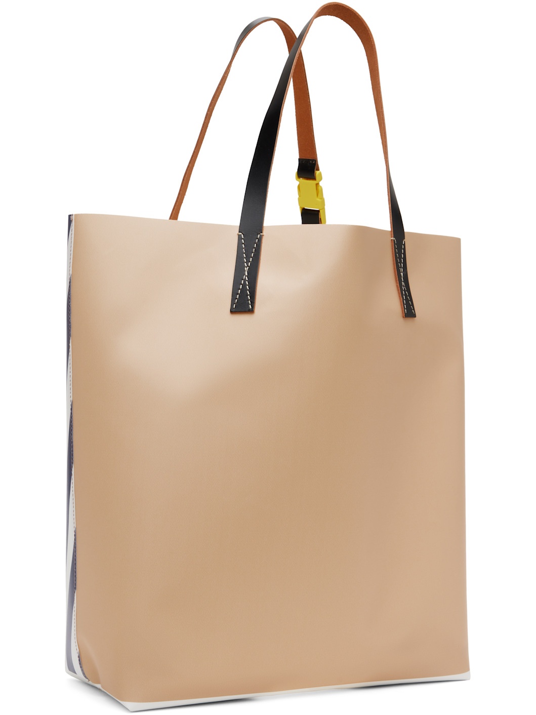 Beige & Blue Stripes N/S Tote - 3
