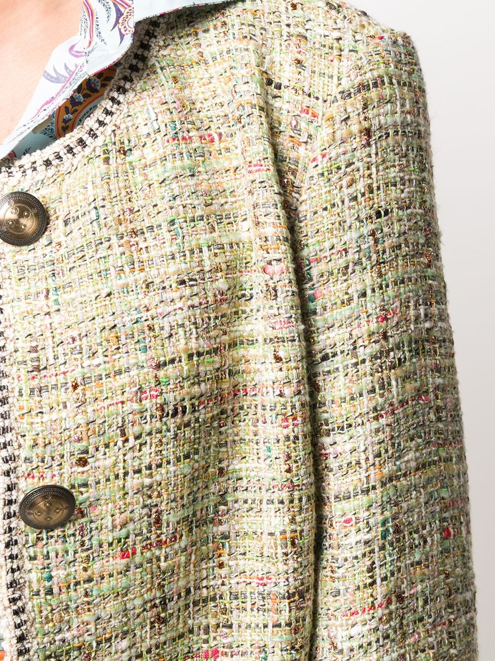 tweed longline coat - 5