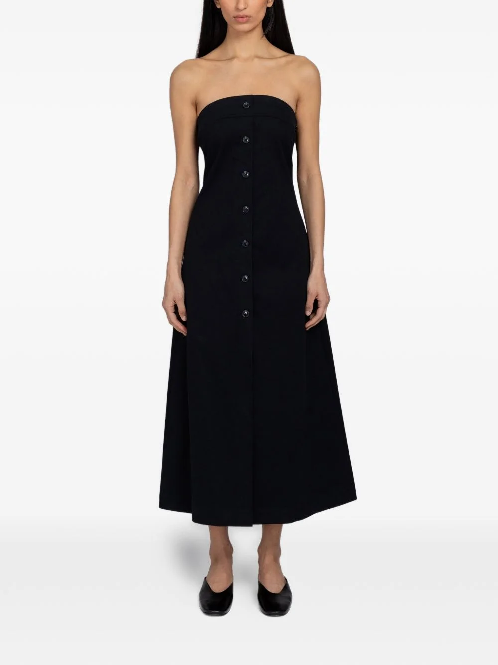 Sahya strapless button-front dress - 1