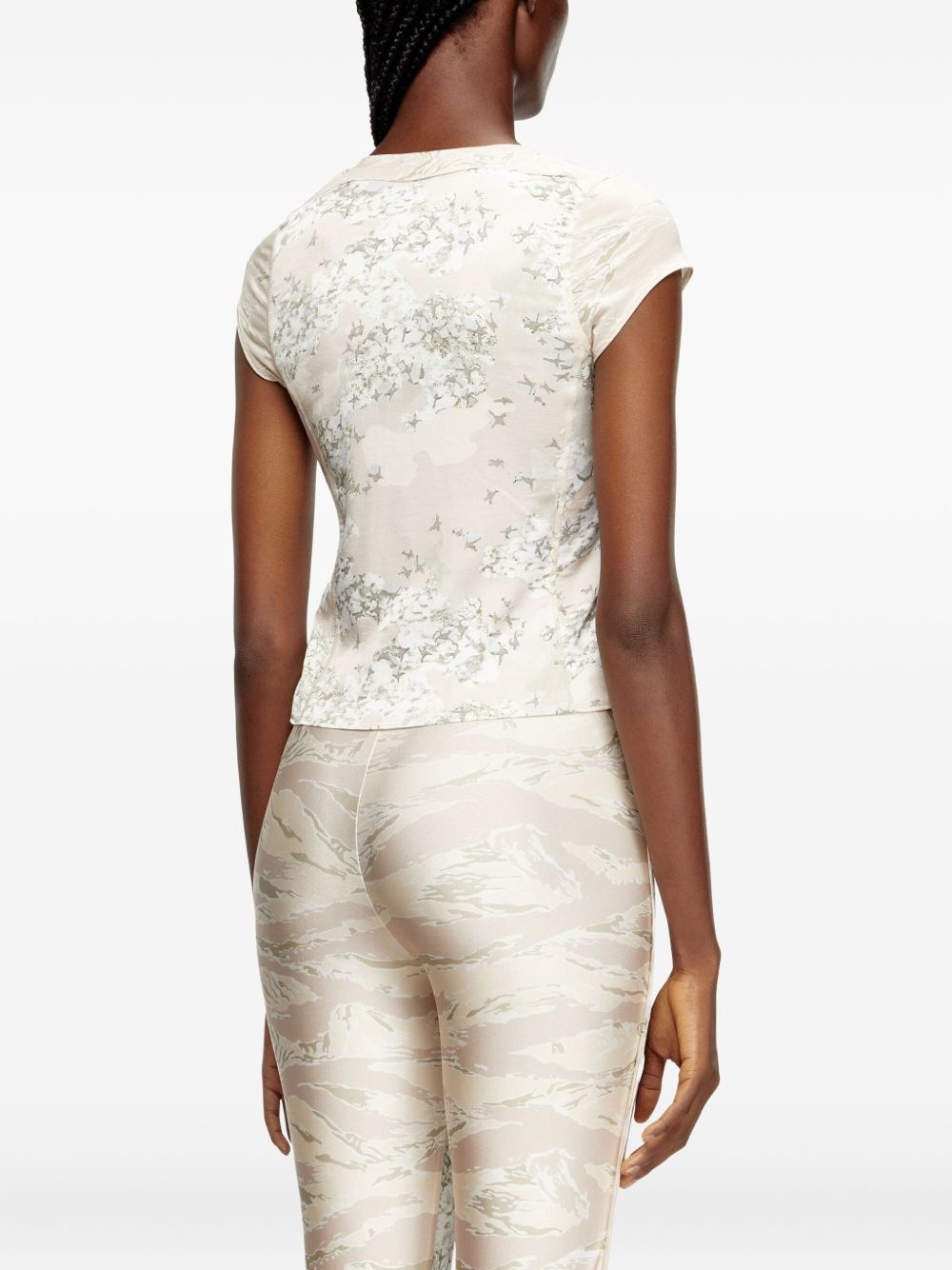 T-Afrymy lace-up floral top - 4