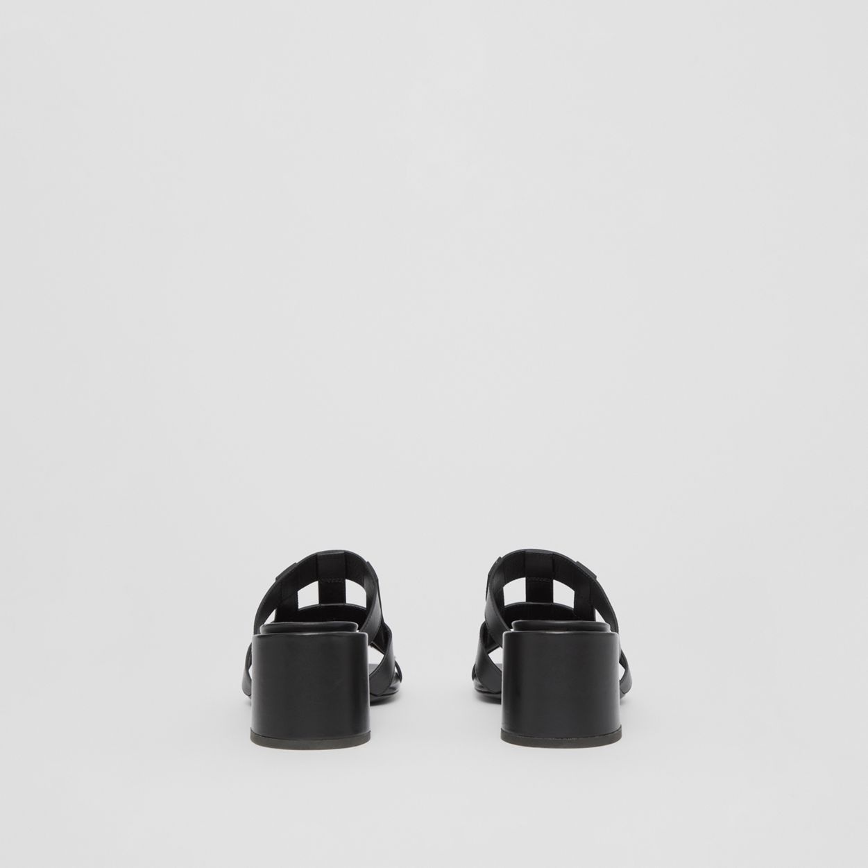 Latticed Leather Sandals - 6