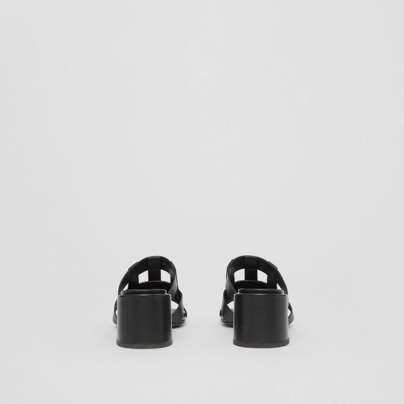 Latticed Leather Sandals 6