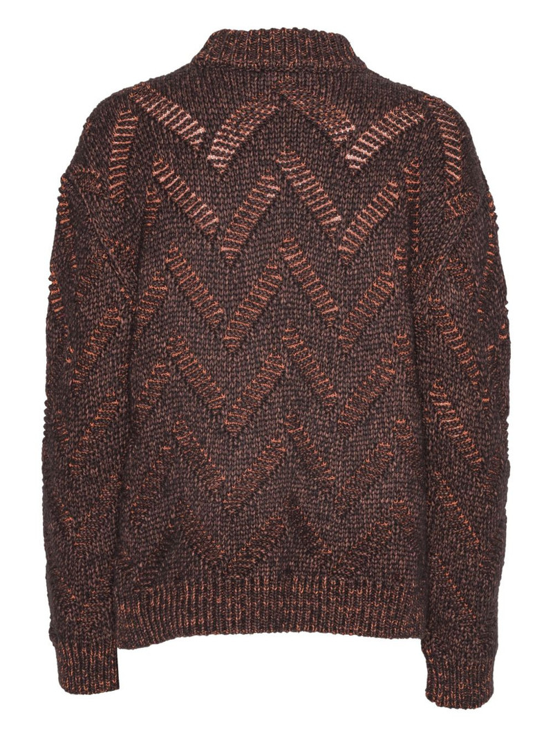 HENRIK VIBSKOV turtleneck chevron-pattern sweater outlook