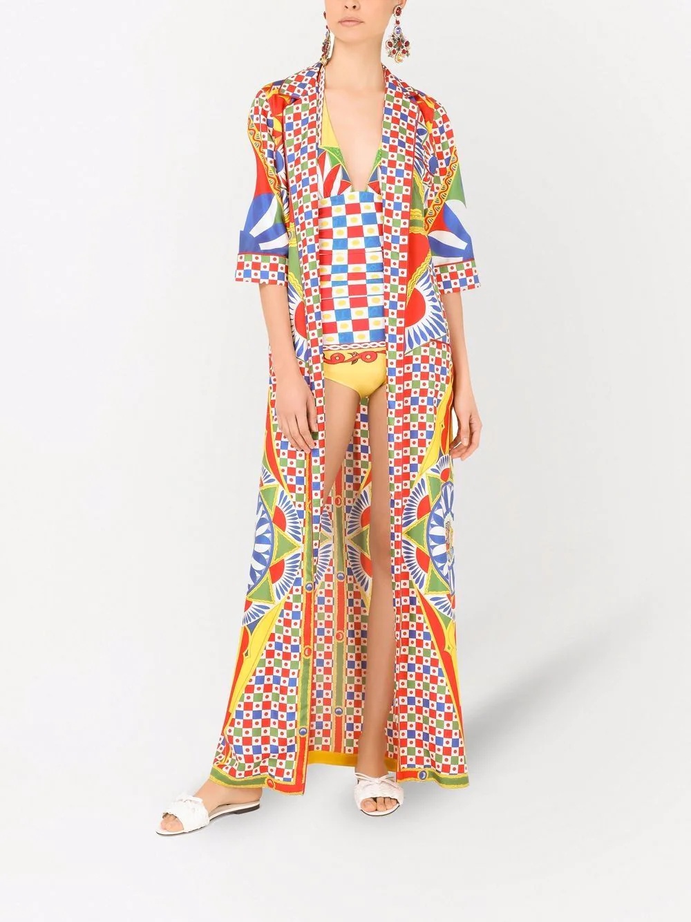 Carretto-print swimsuit - 2