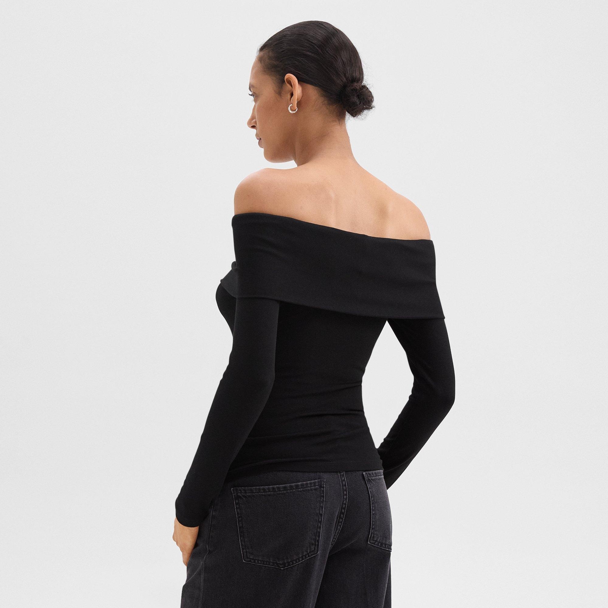 Off-the-Shoulder Top in Ribbed Viscose - 4