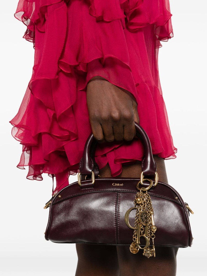 Chloé mini leather multiple-charms tote bag outlook