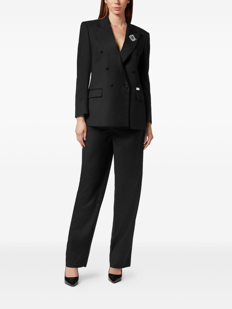 PHILIPP PLEIN crystal-embellished double-breasted blazer outlook