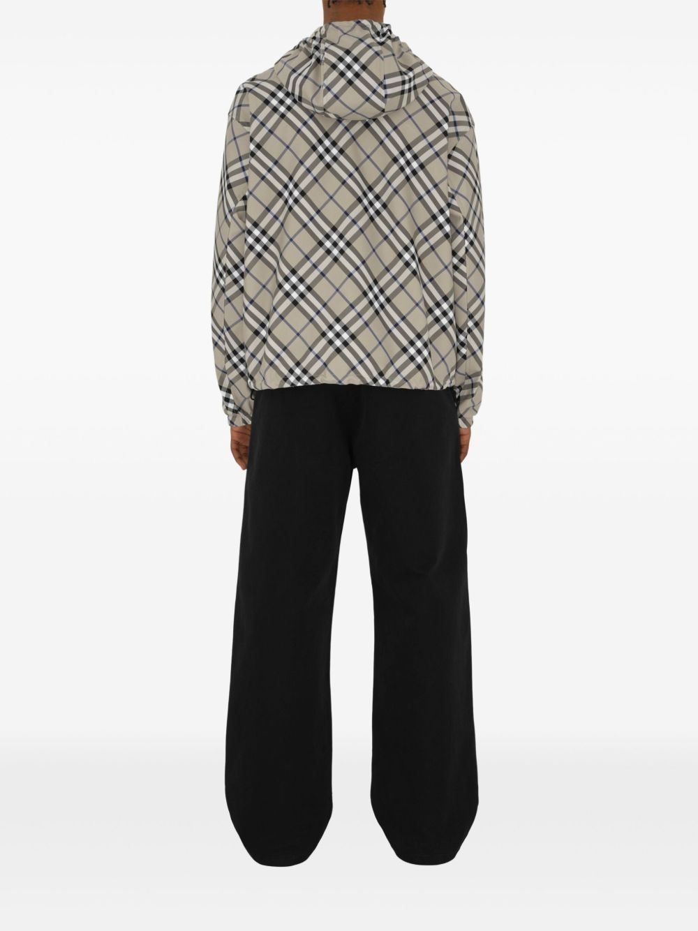 checked reversible hooded jacket - 4