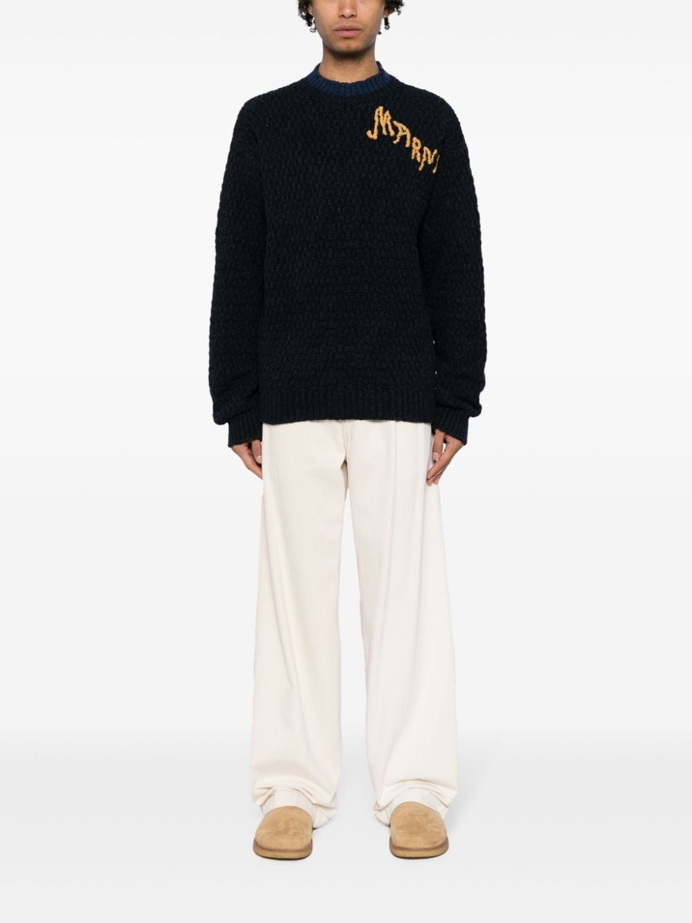 logo-knit crew-neck jumper - 2