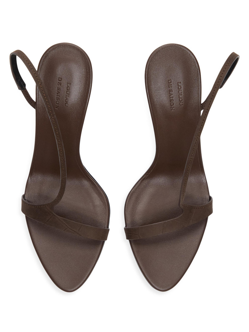 Women's Lane 85MM Leather Sandals - Dark Brown 3