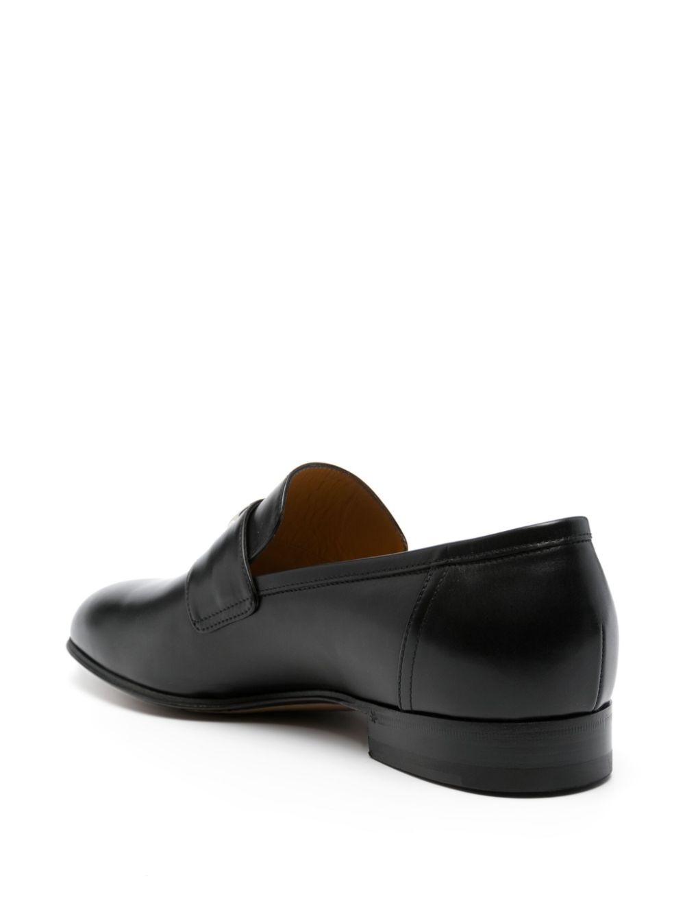logo plaque loafers - 3