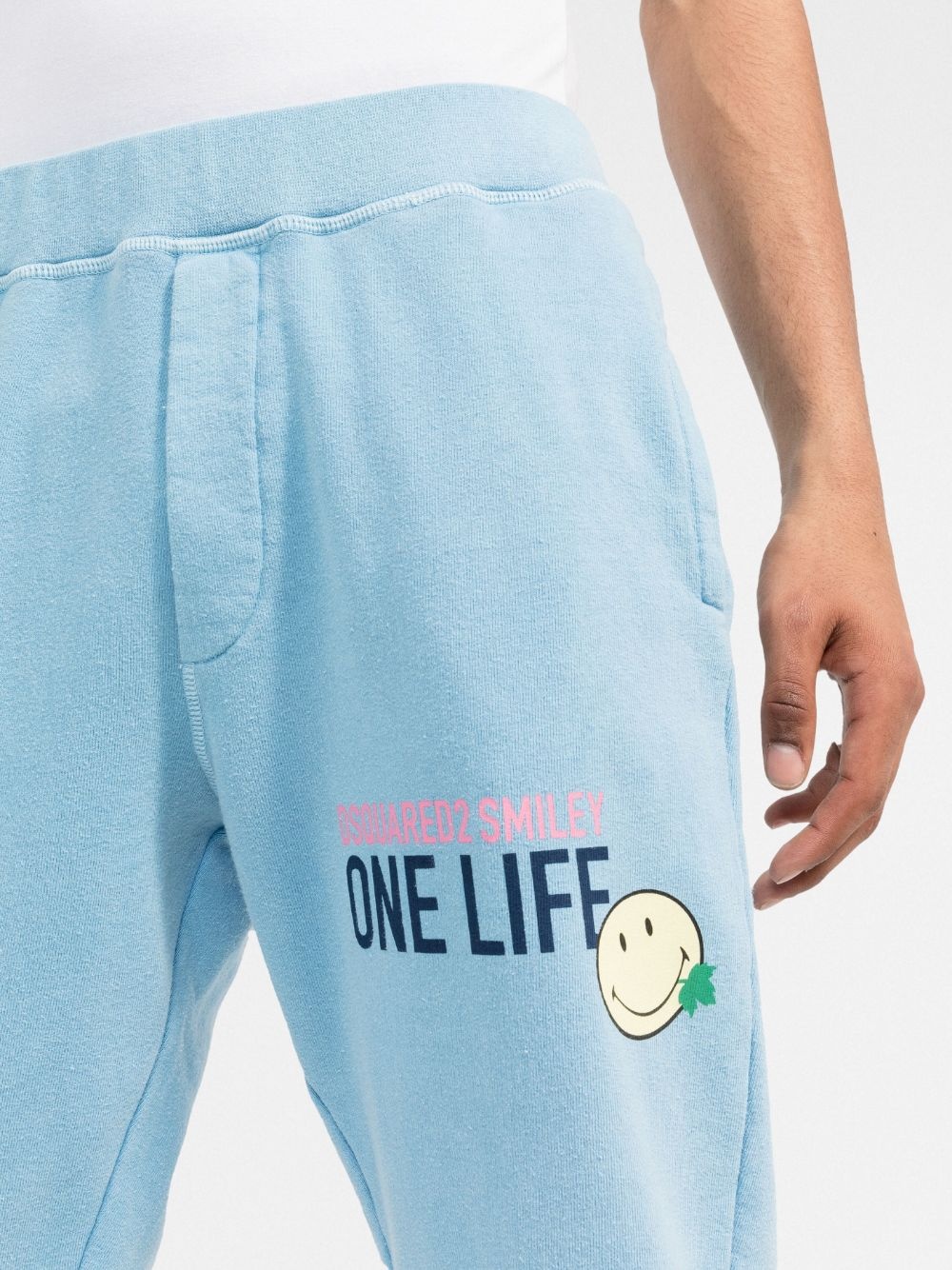 slogan-print cotton track pants - 5