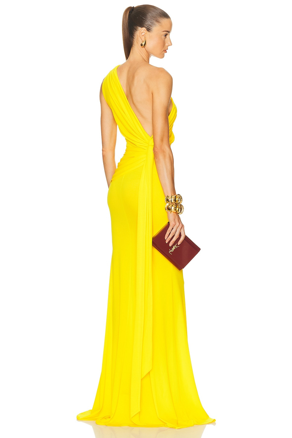 One Shoulder Drape Gown - 4