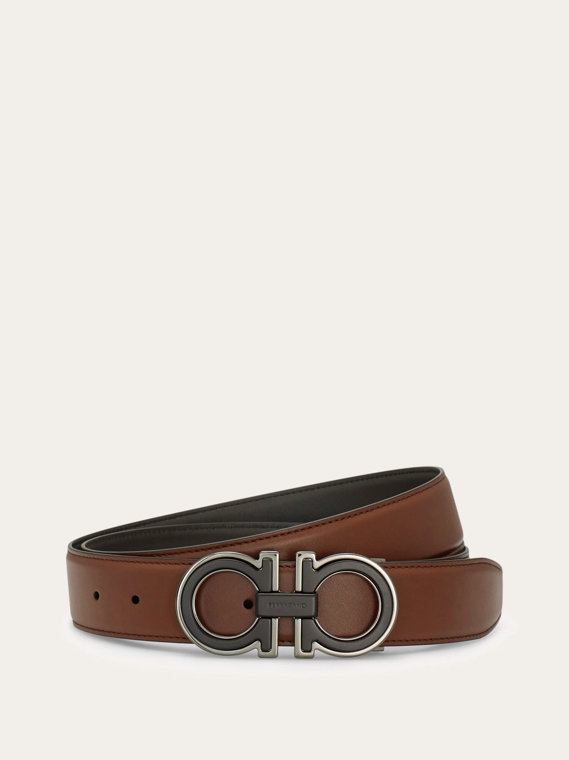Reversible and adjustable Gancini belt - 1