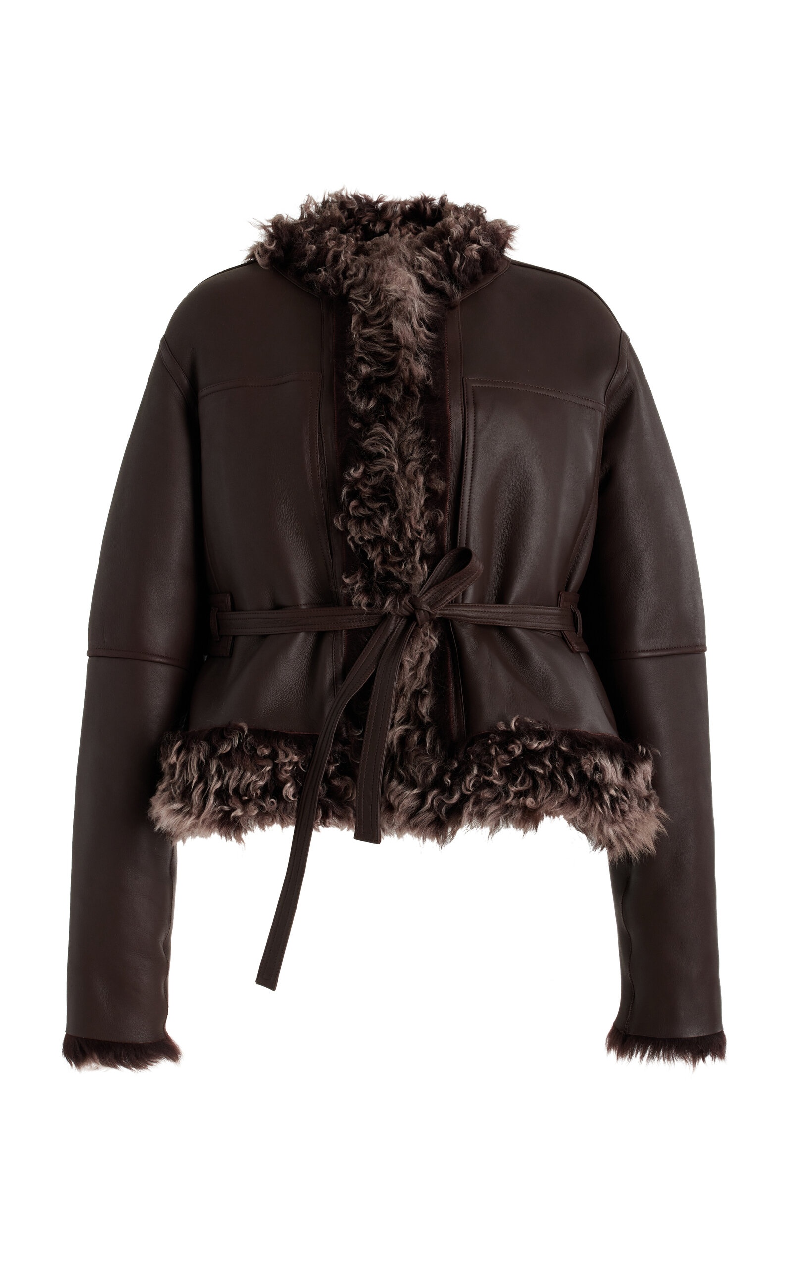 Yulia Reversible Shearling-Leather Jacket brown - 5