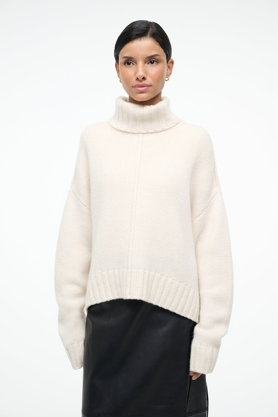 STAUD BETSY CASHMERE SWEATER IVORY - 5