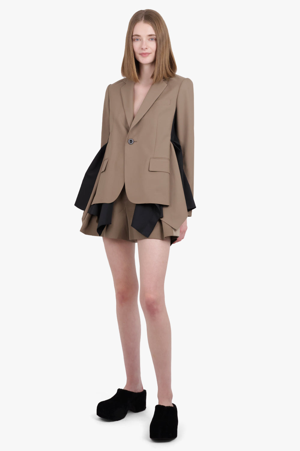 SUITING JACKET WITH SHIRT DETAILING | BROWN/BLACK - 3