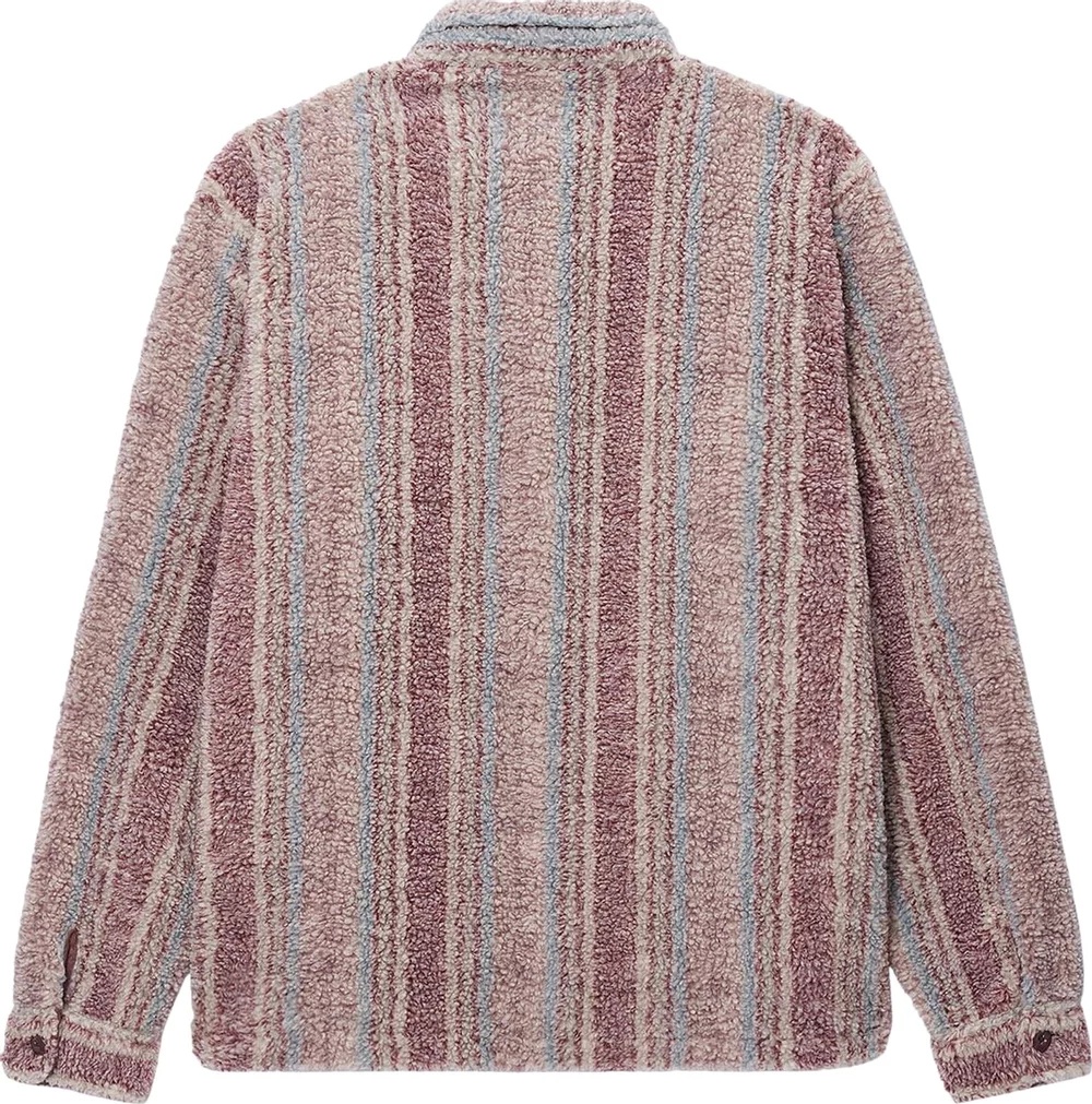 STUSSY Men Stripe Sherpa Shirt - 2